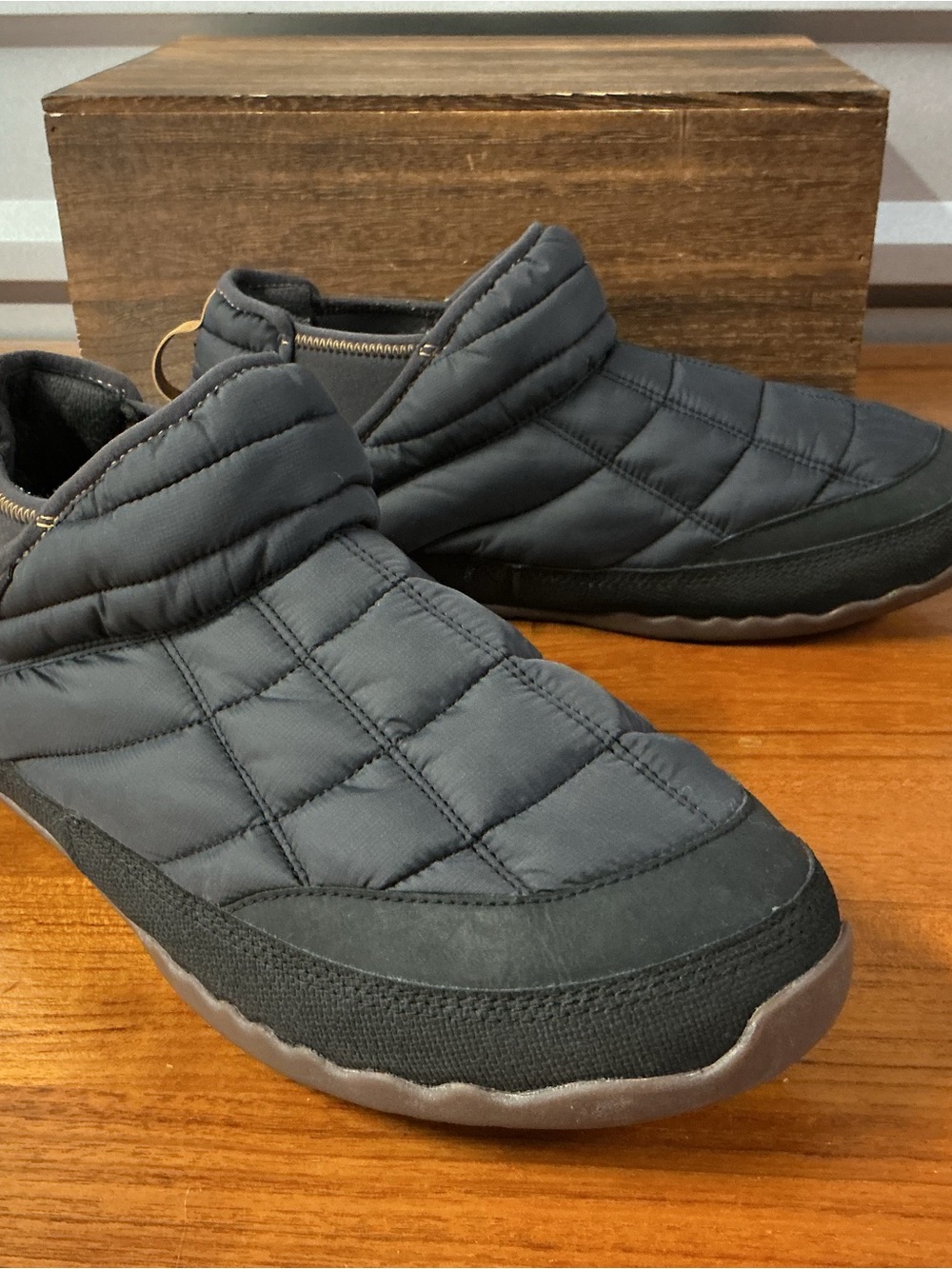 L.L. Bean Men Black Mountain Classic Quilted Bootie Slipper Size 13